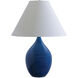 Scatchard 28 inch 250 watt Blue Gloss Table Lamp Portable Light