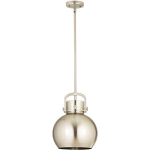 Newton Sphere 1 Light 10 inch Satin Nickel Pendant Ceiling Light
