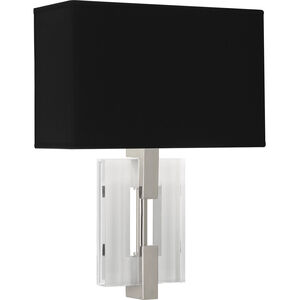 Lincoln 2 Light 12 inch Polished Nickel ADA Wall Sconce Wall Light in Black With Matte Silver