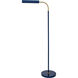 Fusion 52 inch 60.00 watt Navy Blue with Satin Brass Accents Task Floor Lamp Portable Light
