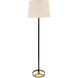 Morgan 62 inch 150 watt Black with Antique Brass Floor Lamp Portable Light in Black and Antique Brass