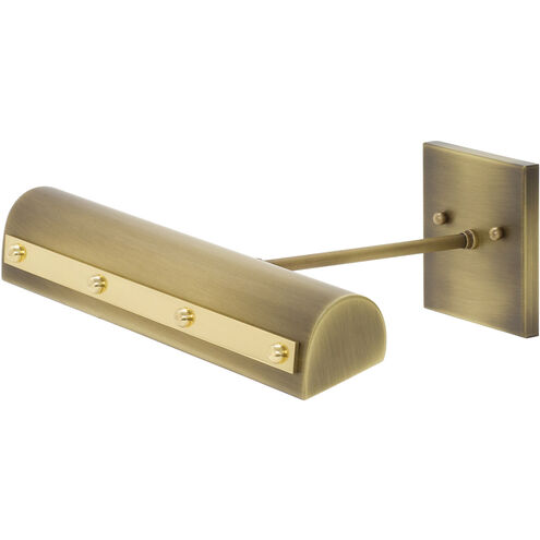 Traditional Picture Lights 4.5 watt 14 inch Antique Brass with Polished Brass Accents Picture Light Wall Light, Direct-Wire, Rivet Motif (Ball & Strap)