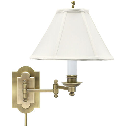 Club 1 Light 13 inch Antique Brass Wall Lamp Wall Light