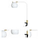 Aria 20 inch White and Satin Brass Clip-On Table Lamp Portable Light