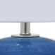 Scatchard 17 inch 100 watt Blue Gloss Table Lamp Portable Light
