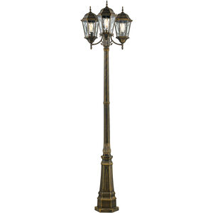 Signature 3 Light 96 inch Black Gold Lamp Post