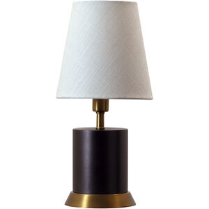 House of Troy Geo 12 inch 60 watt Mahogany Bronze with Weathered Brass Accents Table Lamp Portable Light GEO311 - Open Box