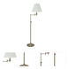 Club 45 inch 100 watt Antique Brass Floor Lamp Portable Light