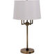 Alpine 30 inch 100.00 watt Antique Brass and Black Table Lamp Portable Light, with USB Port