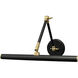 Amelia 4.5 watt 14 inch Black and Polished Brass Picture Light Wall Light