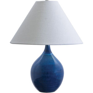 Scatchard 19 inch 100 watt Blue Gloss Table Lamp Portable Light