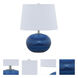 Scatchard 17 inch 100 watt Blue Gloss Table Lamp Portable Light