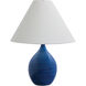 Scatchard 23 inch 150 watt Blue Gloss Table Lamp Portable Light in 22.5