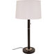Rupert 31 inch 75 watt Granite with Satin Nickel Accents Table Lamp Portable Light in Black, with USB Port
