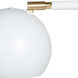 Aria 20 inch White and Satin Brass Clip-On Table Lamp Portable Light