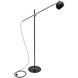 Orwell 59 inch 11 watt Black with Satin Nickel Accents Floor Lamp Portable Light