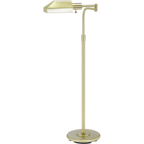 Home Office 34 inch 100.00 watt Satin Brass Floor Lamp Portable Light
