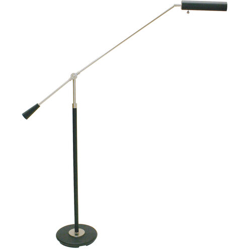 Grand Piano 26 inch 60 watt Black & Satin Nickel Piano Lamp Portable Light in Black with Satin Nickel