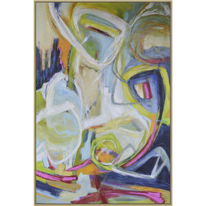 Constant Knot Brushed Gold and Blue with White Wall Art