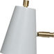 Aria 18.5 inch 6.2 watt White and Satin Brass Clip-On Table Lamp Portable Light