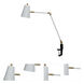 Aria 18.5 inch 6.2 watt White and Satin Brass Clip-On Table Lamp Portable Light