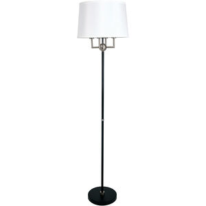 Alpine 65 inch 100.00 watt Black and Satin Nickel Floor Lamp Portable Light