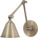 Library LED 5 inch Antique Brass Wall Lamp Wall Light
