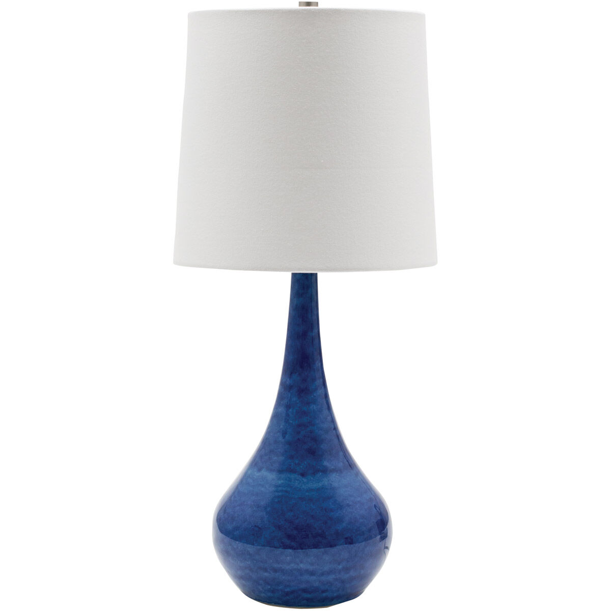 Scatchard 23 inch 100 watt Blue Gloss Table Lamp Portable Light