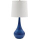 Scatchard 23 inch 100 watt Blue Gloss Table Lamp Portable Light