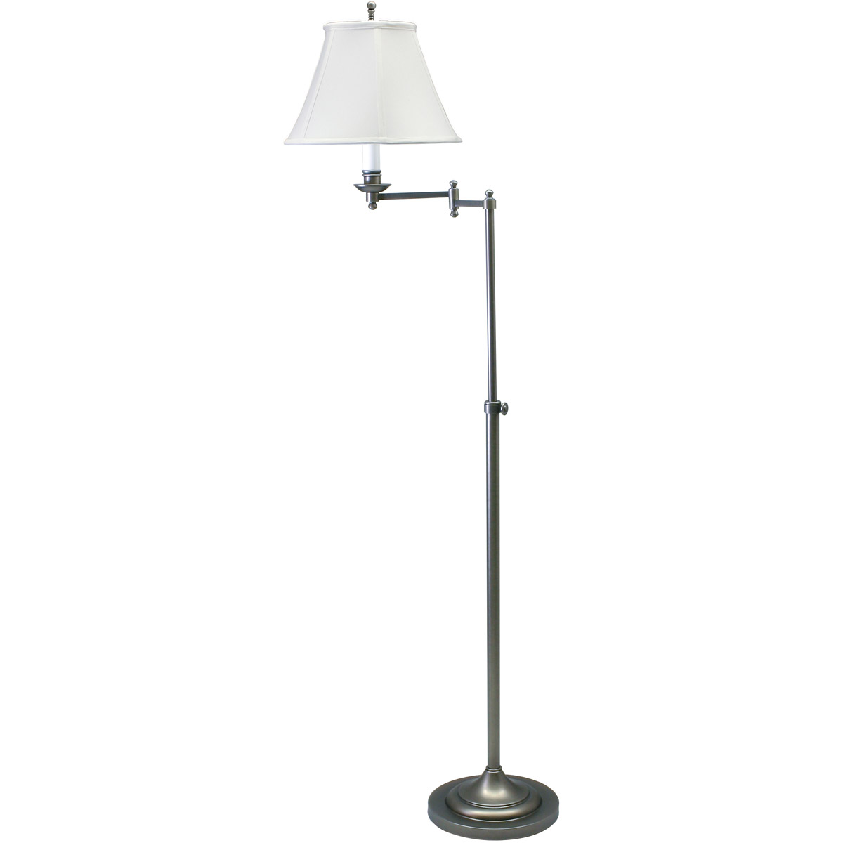 Club 45 inch 100 watt Antique Silver Floor Lamp Portable Light