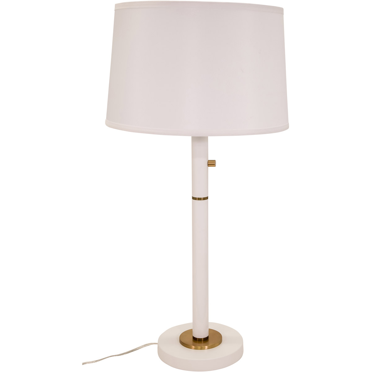 Rupert 31 inch 75 watt White with Weathered Brass Accents Table Lamp Portable Light, with USB Port