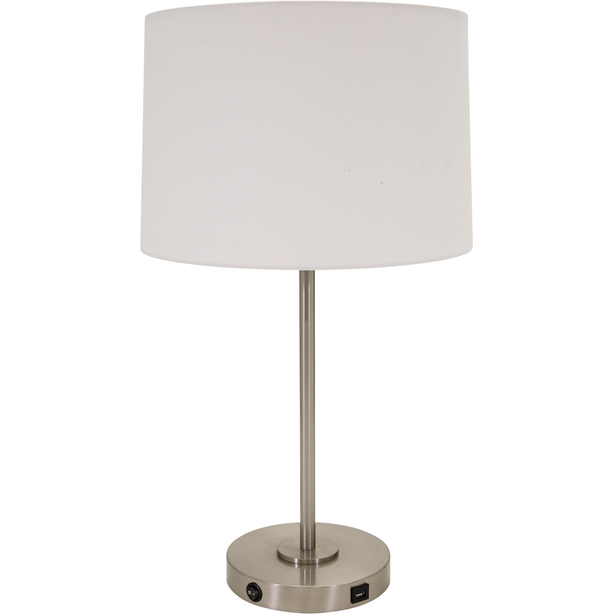 Brandon 28 inch 100 watt Satin Nickel Table Lamp Portable Light