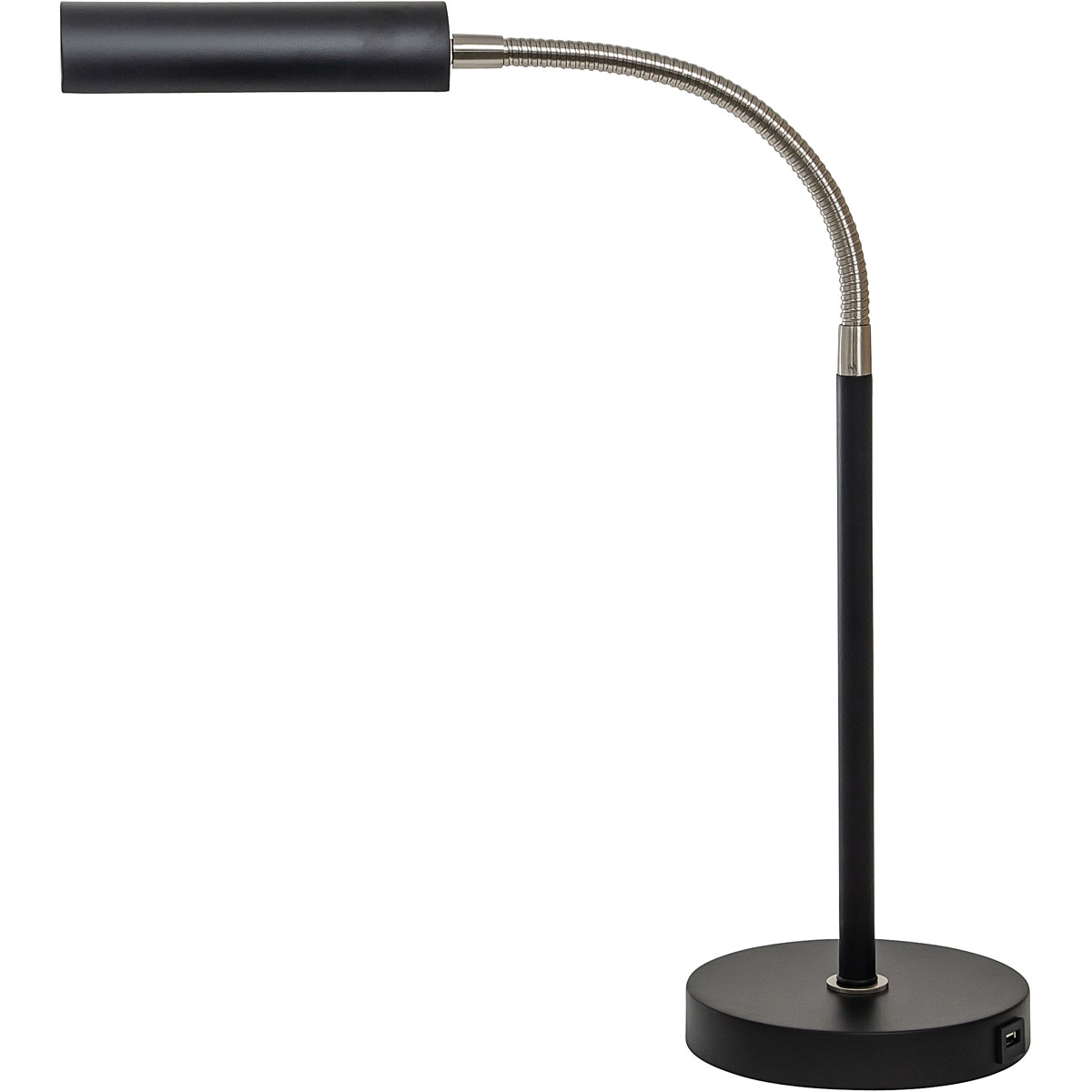 Fusion 16 inch 5.00 watt Black with Satin Nickel Accents Task Table Lamp Portable Light
