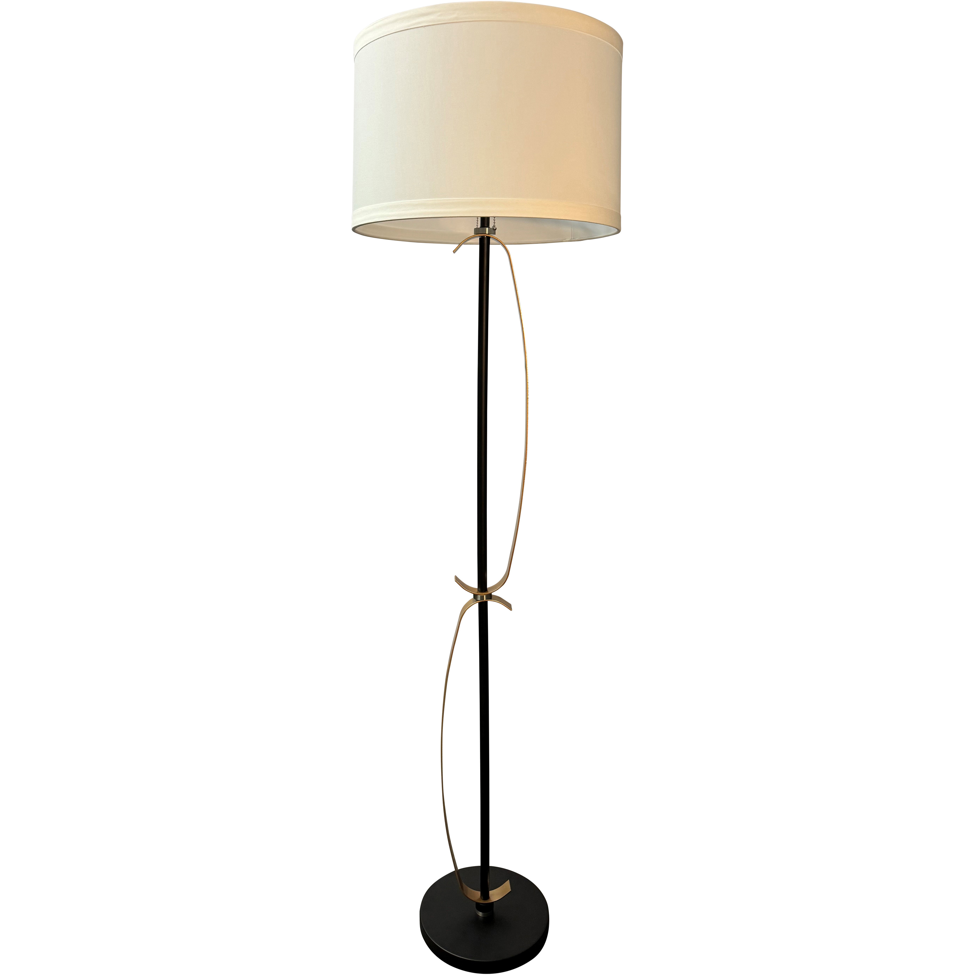 Lyndon 65 inch 100.00 watt Heritage Gold and Black Floor Lamp Portable Light